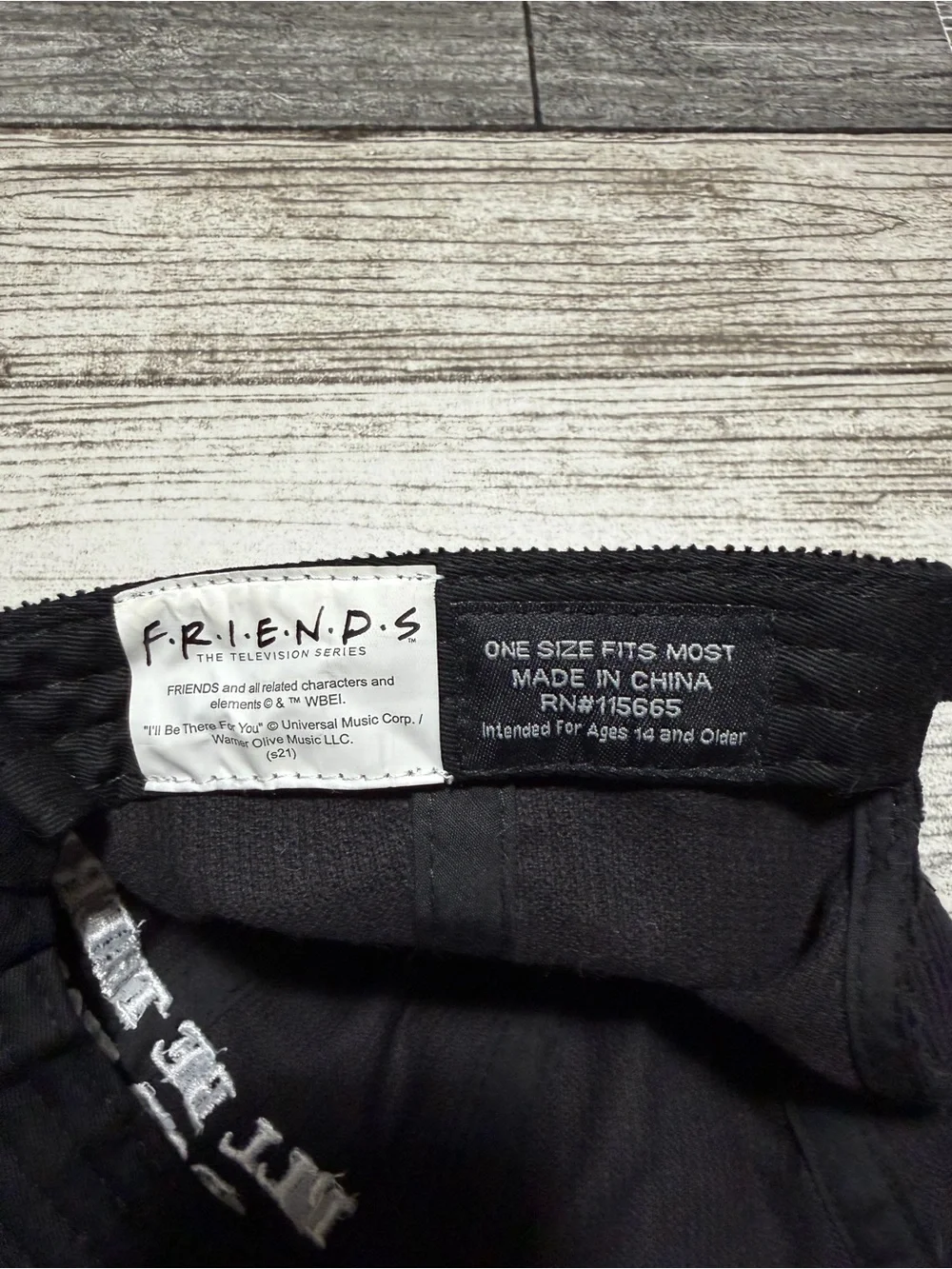 Friends TV Show I’LL BE THERE FOR YOU Corduroy Black Adjustable Dad Hat